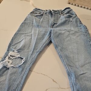 Abercrombie & Fitch Woman's Light Blue Ripped Jeans